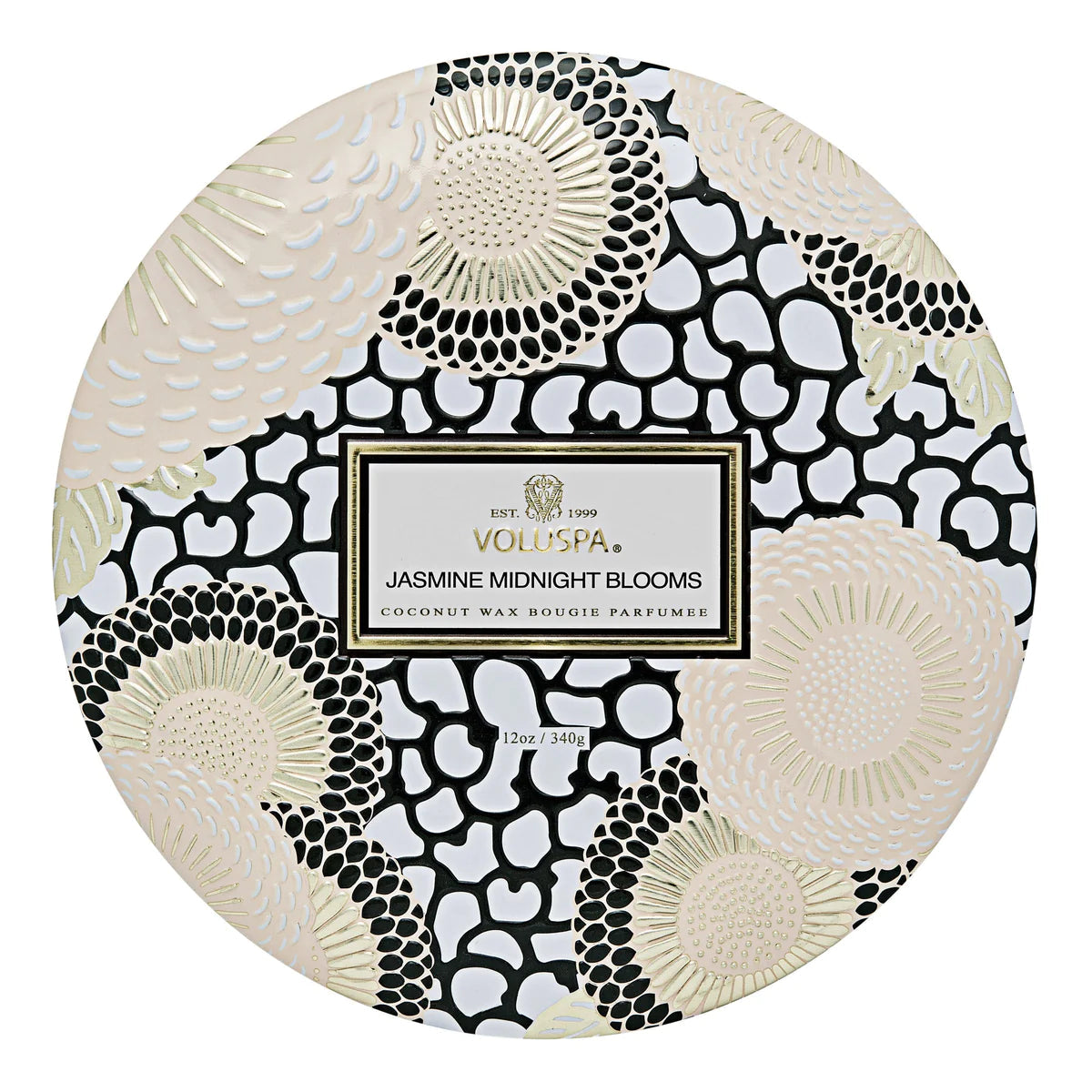 Jasmine Midnight Blooms 3-Wick Scented Candle in Decorative Tin - Perfect for Relaxation, Aromatherapy & Home Decor