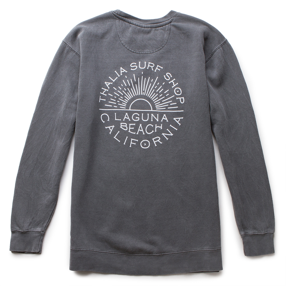 Thalia Surf Sunny Men's Fleece Crewneck Sweatshirt - Soft & Comfortable for Surfing, Beach & Casual Wear
