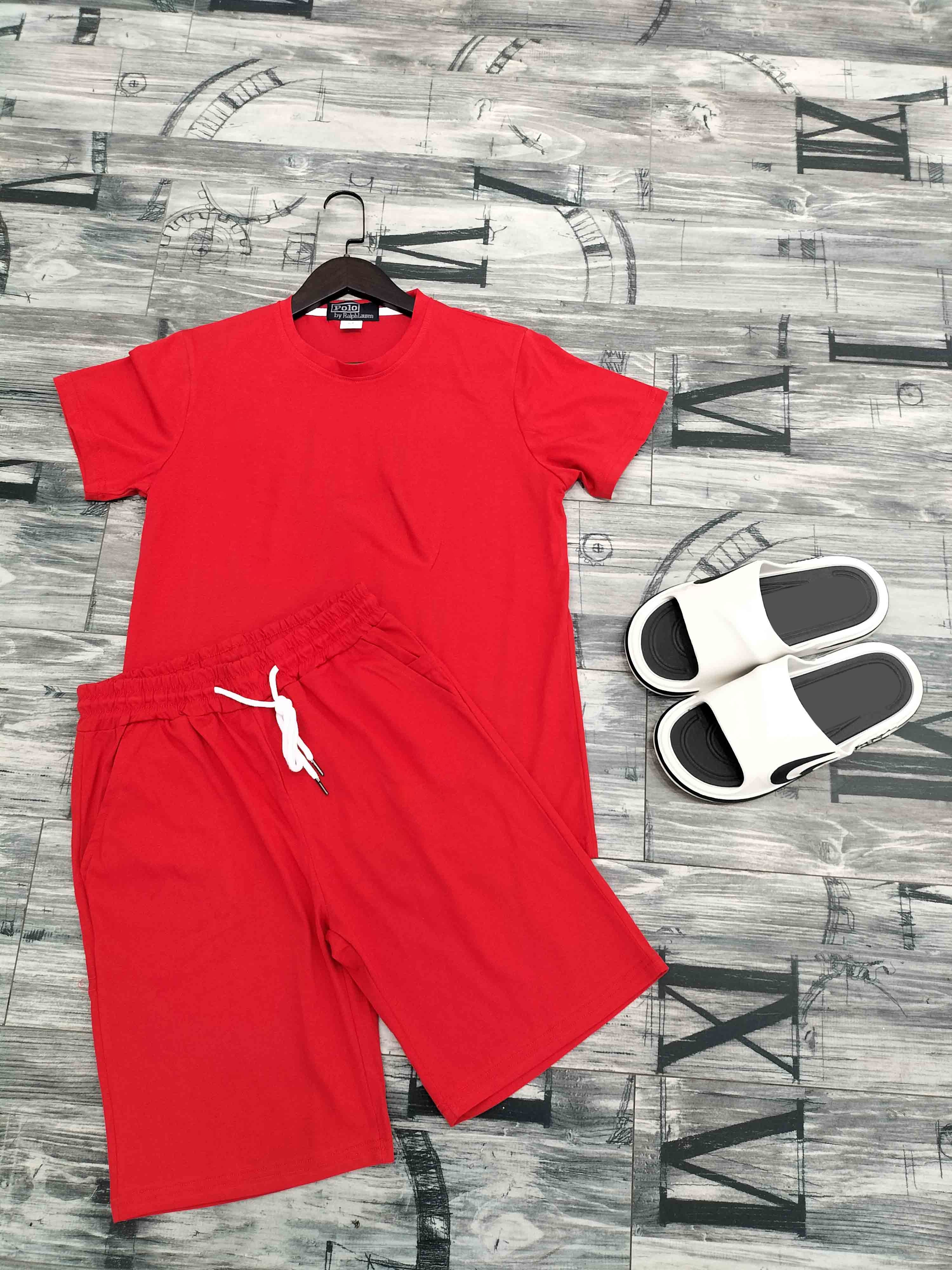 Men's Casual Short Sleeve T-Shirt and Shorts Set - Comfortable Summer Outfit for Beach, Gym, and Outdoor Activities