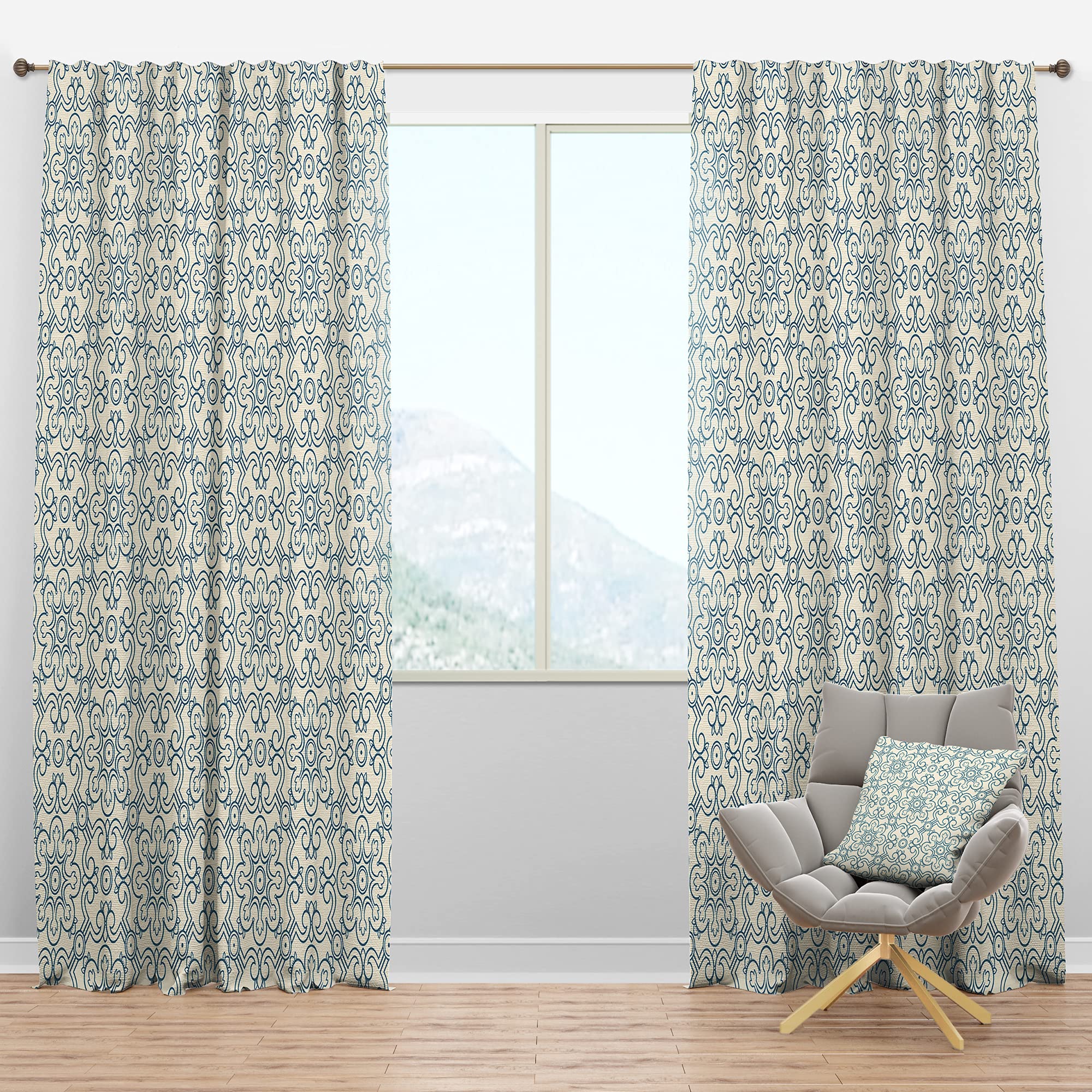 Floral Retro Blackout Curtains - Thermal Insulated Single Panel 52x108 - Bedroom & Living Room Window Drapes for Light Blocking & Energy Saving | Perfect for Home Decor, Night Shift Workers & Light Sleepers