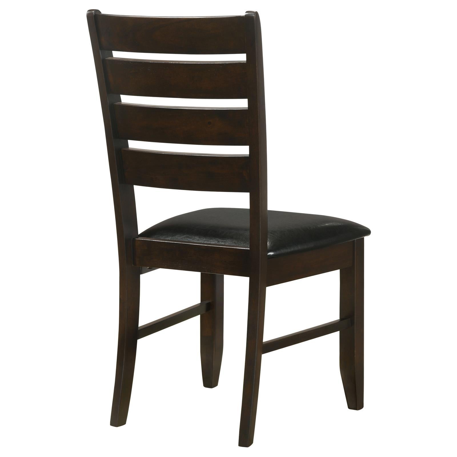 2-Pack Black Padded Side Chairs with Cappuccino Upholstery - Modern Dining Chairs for Kitchen, Breakfast Nook, or Small Space Decor