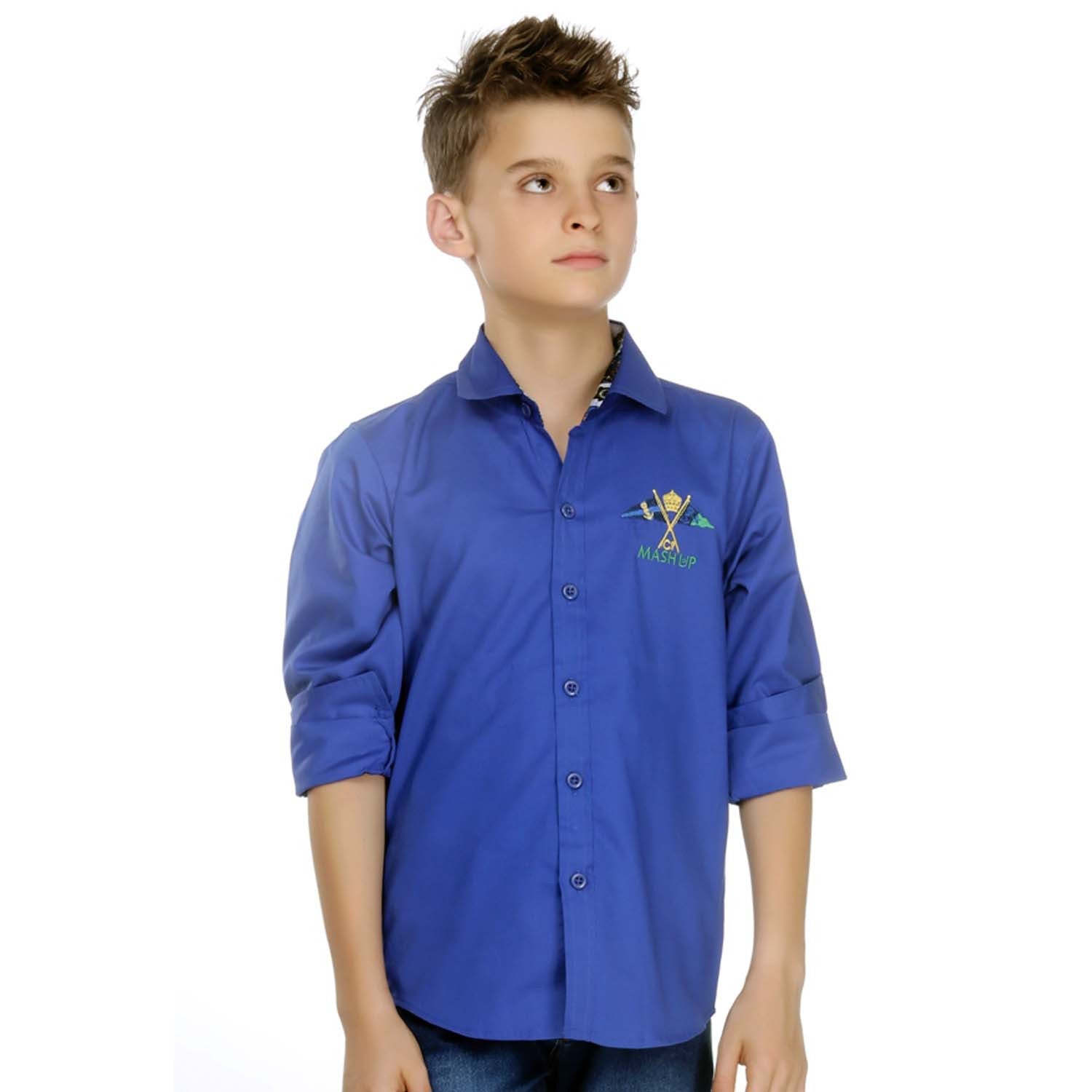 MashUp Basics Indigo Blue Shirt for Men | Casual Button Down Shirt | Comfortable & Stylish Office Wear | Perfect for Business Casual & Everyday Outfits
