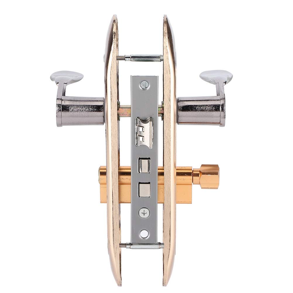 Premium Aluminum Alloy Security Door Handle Lock Set with Keys - Electroplated Finish, Quiet Bearing - Ideal for Bedroom, Bathroom & Apartment Safety