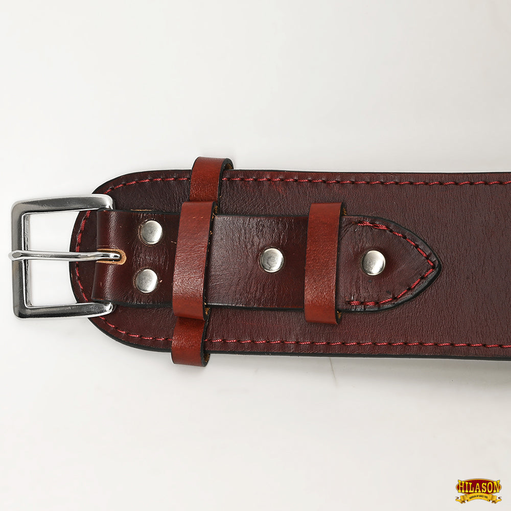 Hilason Western Right Hand Gun Holster Rig for 44/45 Cal - Premium Leather Cowboy Holster for Revolvers - Perfect for Cowboy Action Shooting, Reenactments & Western Style Outfits