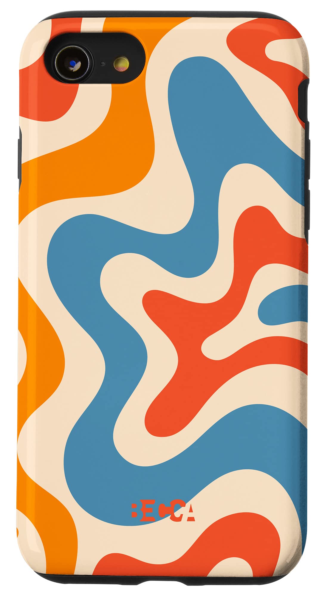 iPhone SE 2020 / 7 / 8 Retro Liquid Swirl Abstract Groovy Vintage Red Phone Case - Stylish Protection for Everyday Use