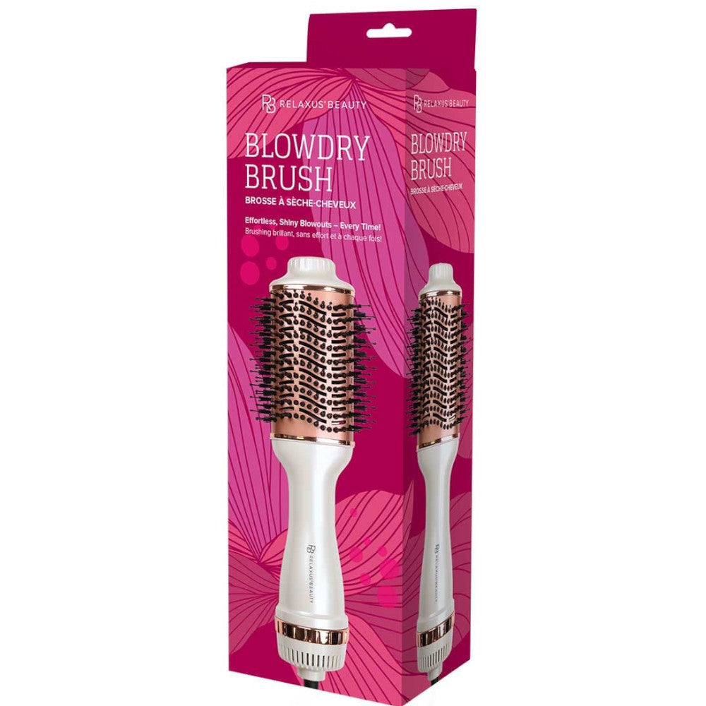 RELAXUS 544463 Professional Pearl Rose Blow Dry Brush for Hair Styling - Perfect for Salon, Home Use & Travel