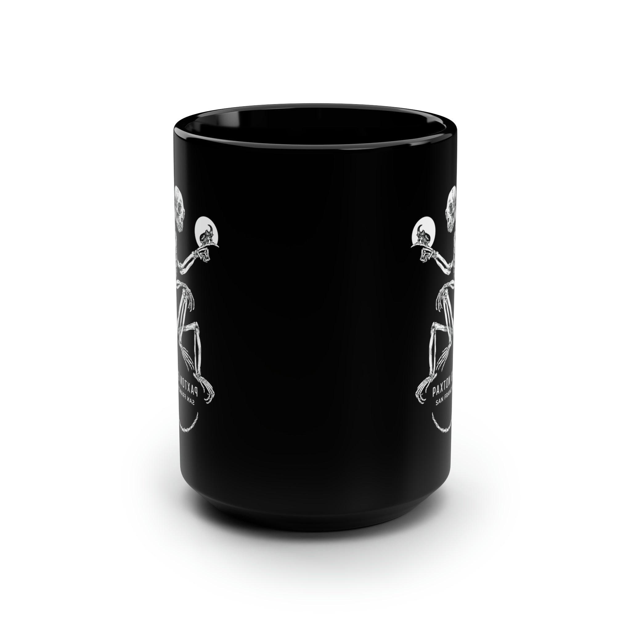 Zoe Keller Black Skeletal Monkey Mug - Unique Gothic Coffee Cup for Halloween, Dark Aesthetic Home Decor, Perfect for Coffee & Tea Lovers