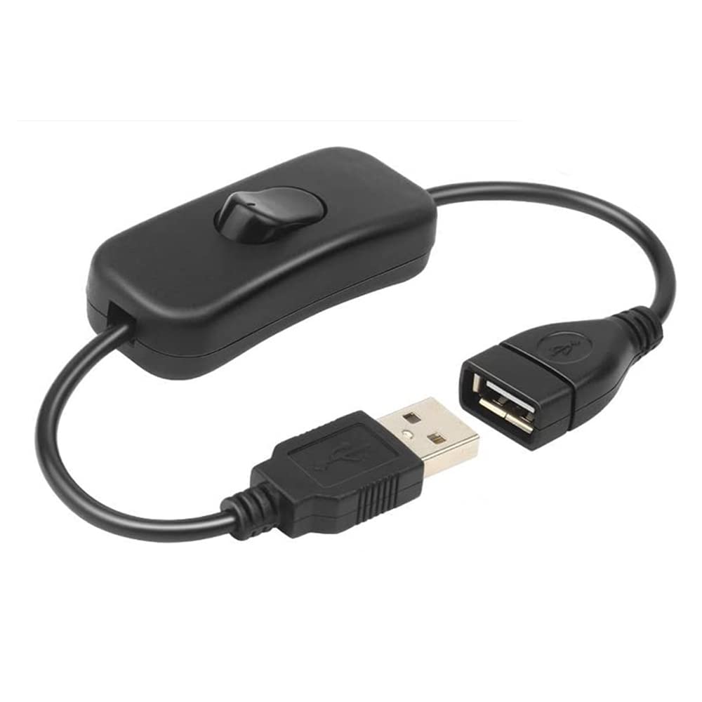 2 Pack Black Male to Female USB Extension Cable with On/Off Switch - Inline Rocker Power Control for Dash Cam, LED Desk Lamp, USB Fan, Light Strips | Perfect for Home Office, Car Accessories & DIY Electronics Projects