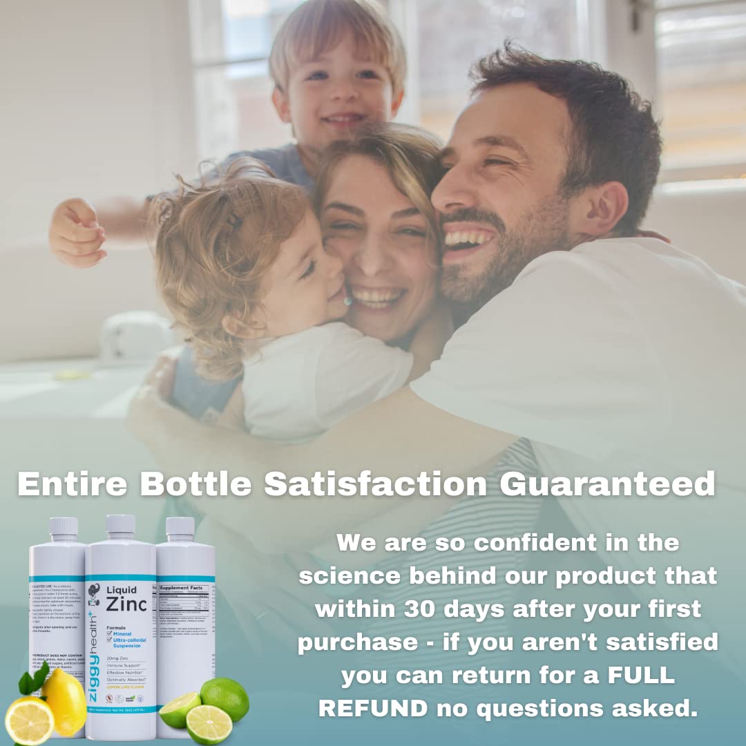 Liquid Zinc Sulfate Supplement for Immune Support - Vegan, Gluten Free Zinc Drops for Adults & Kids - Detox, Skin Care & Daily Vitamin Boost - 32 oz Bottle - Perfect for Immune System Health & Wellness Routine