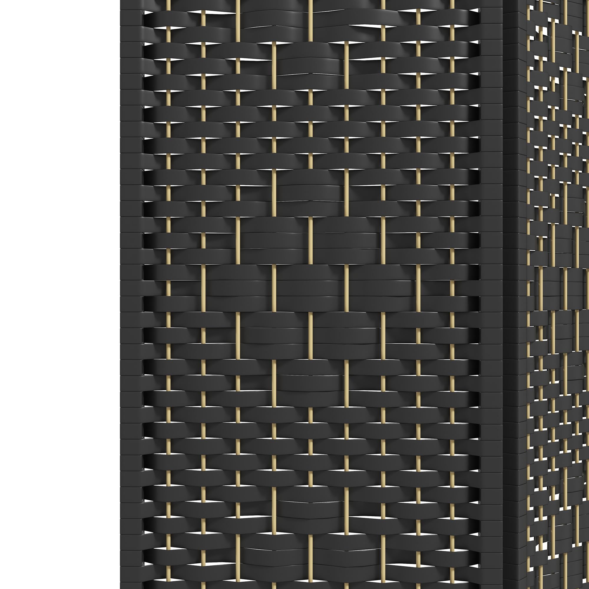 HOMCOM 6 Panel Folding Room Divider Privacy Screen - 5.6' Freestanding Partition Wall Separator with Wave Fiber Design in Black - Perfect for Home Office, Bedroom Privacy, Studio Space Division & Event Decoration