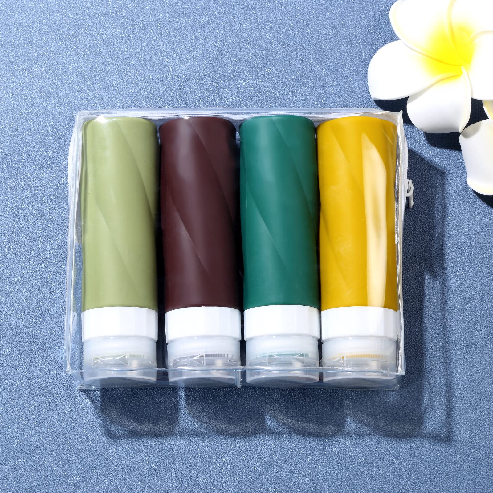 **Gemice 3oz TSA Approved Travel Bottles for Toiletries – BPA Free, Leak Proof & Refillable Travel Size Containers with Clear Toiletry Bag (4 Pack) – Perfect for Air Travel, Camping & Gym Essentials**