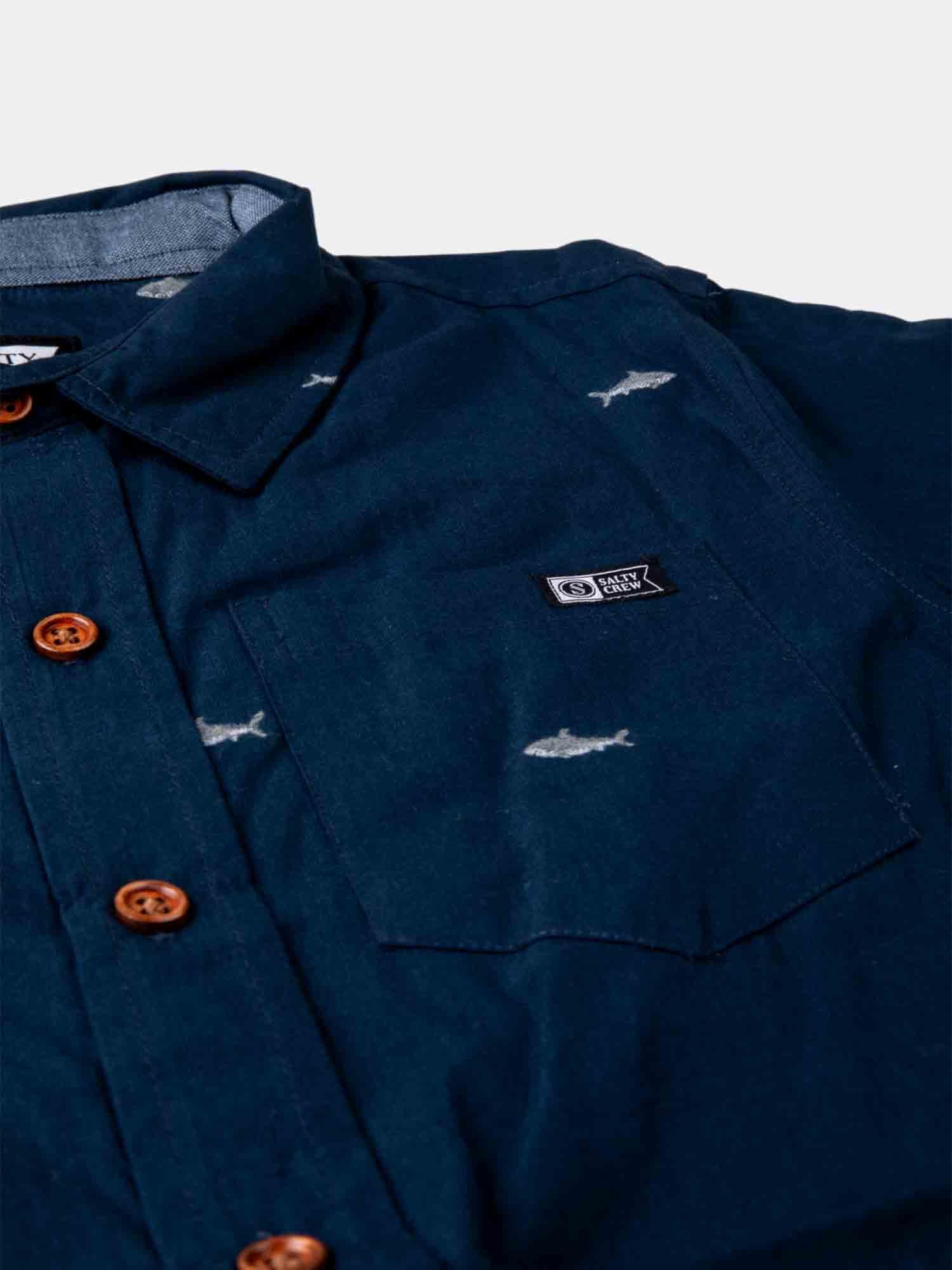 Salty Crew Bruce Boys Woven Shirt for Men - Lightweight Casual Button Up Shirt with Short Sleeves - Perfect for Beach, Summer Outfits and Outdoor Activities