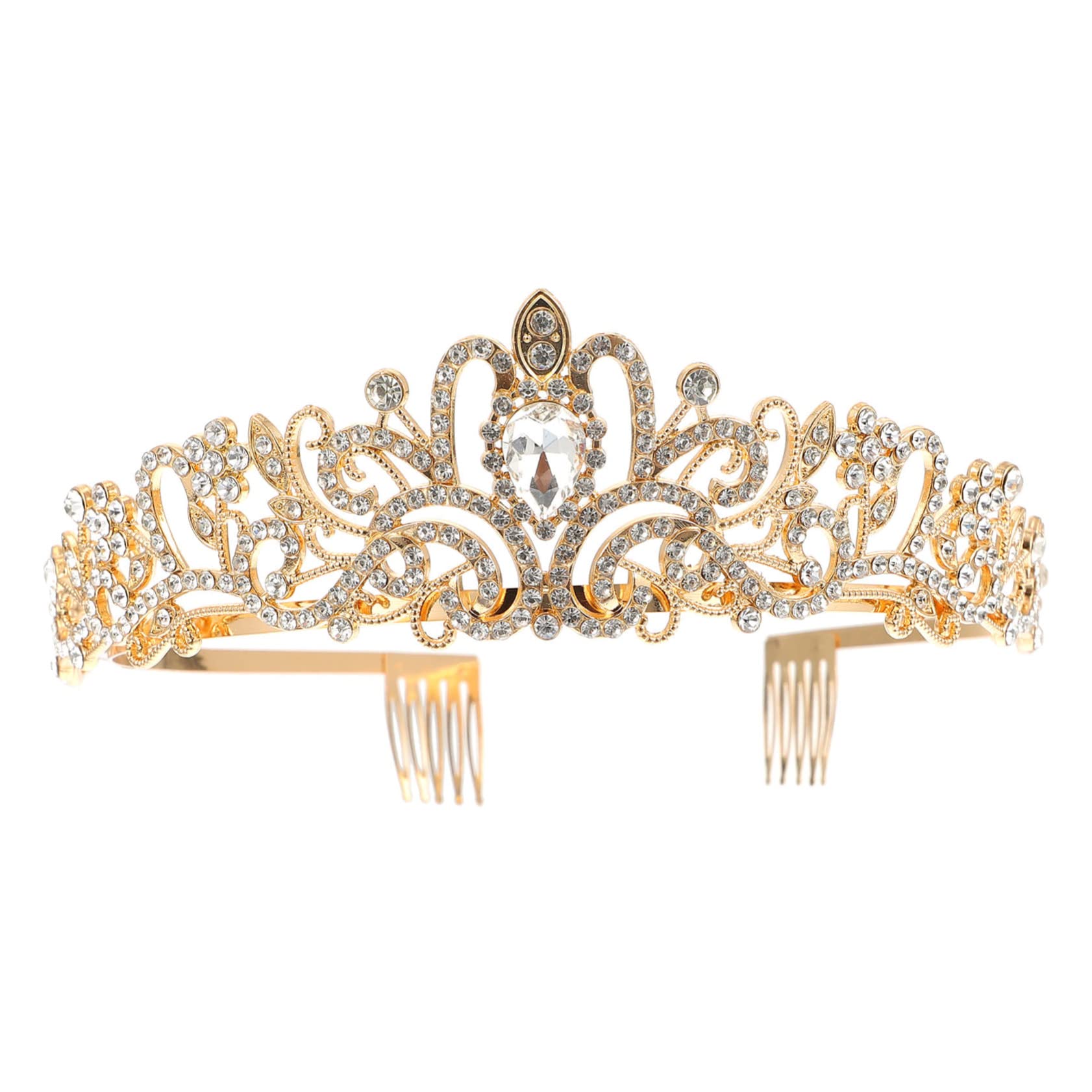ABOOFAN Rhinestone Bridal Crown for Women - Pearl Tiara Wedding Headpiece, Crystal Princess Hair Accessories for Brides, Girls & Women - Perfect for Weddings, Prom, Pageants & Special Occasions