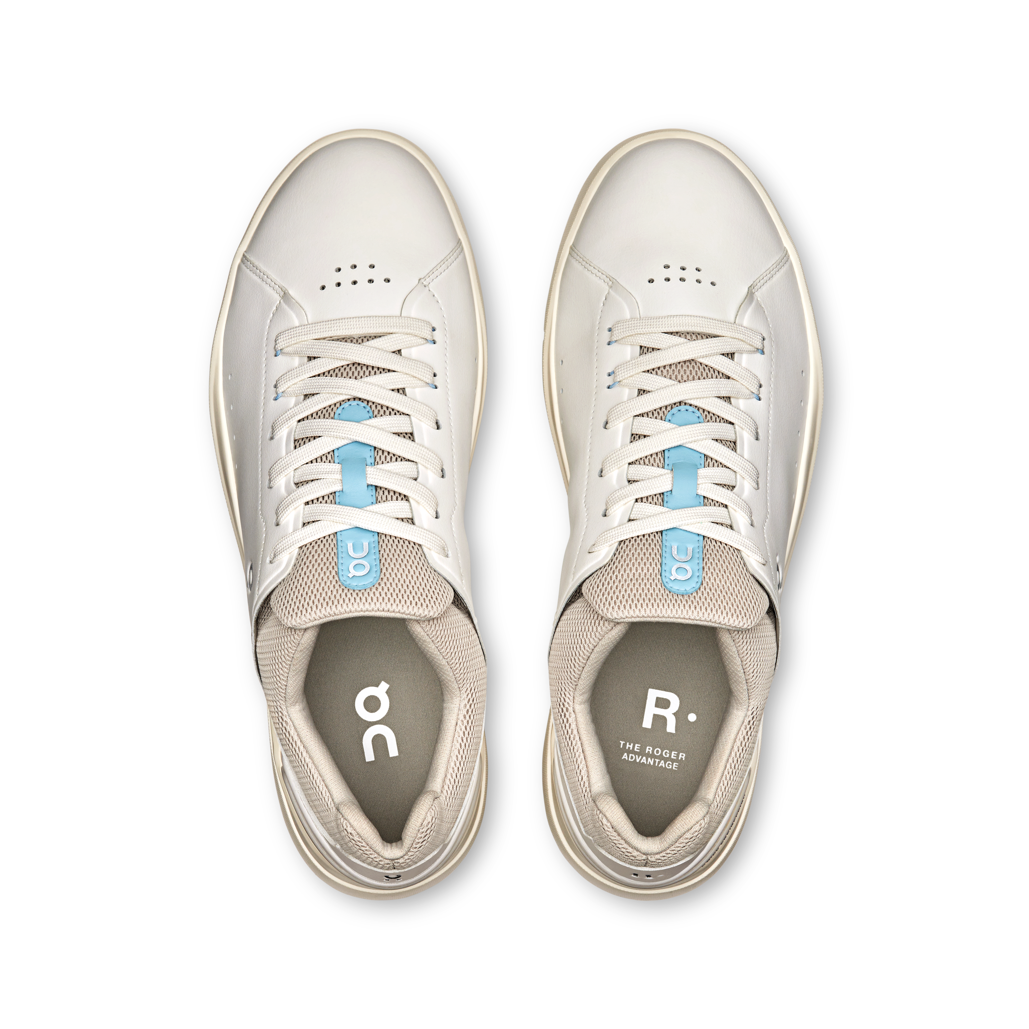 On Running Men's The Roger Advantage Running Shoes - White/Sand | Lightweight & Breathable for Jogging, Gym & Daily Wear