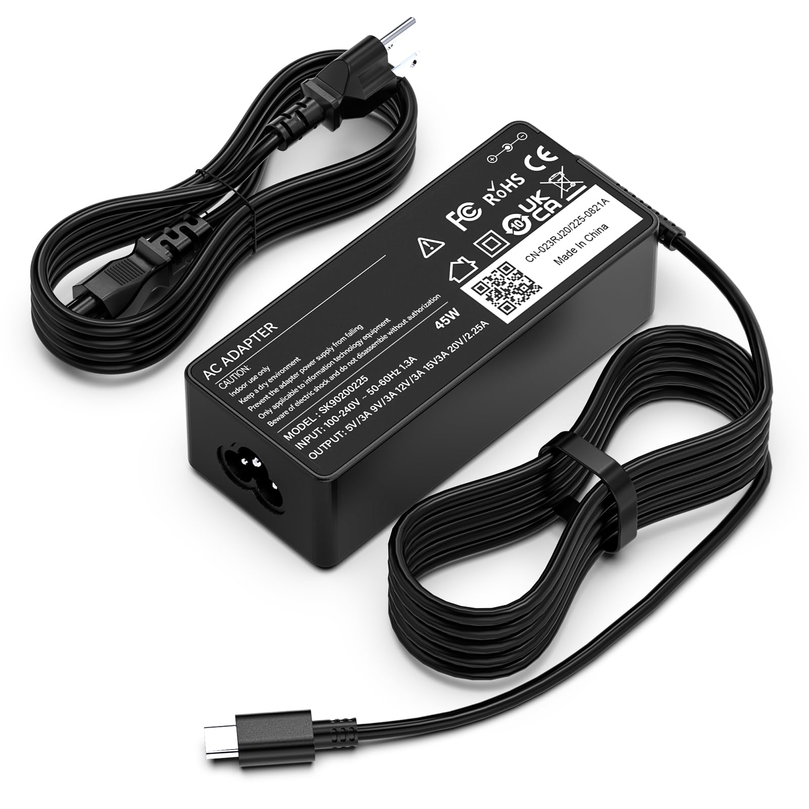 ROLADA 45W USB-C Laptop Charger for Lenovo ThinkPad T480 T490 T570 T580 T580S E480 E485 E495, Yoga 720 730 730s S730 910 920 C630 C930 C940 S940, Chromebook 100E 300E 500E C330 C340 - Fast Charging Power Supply Cord for Home, Office & Travel