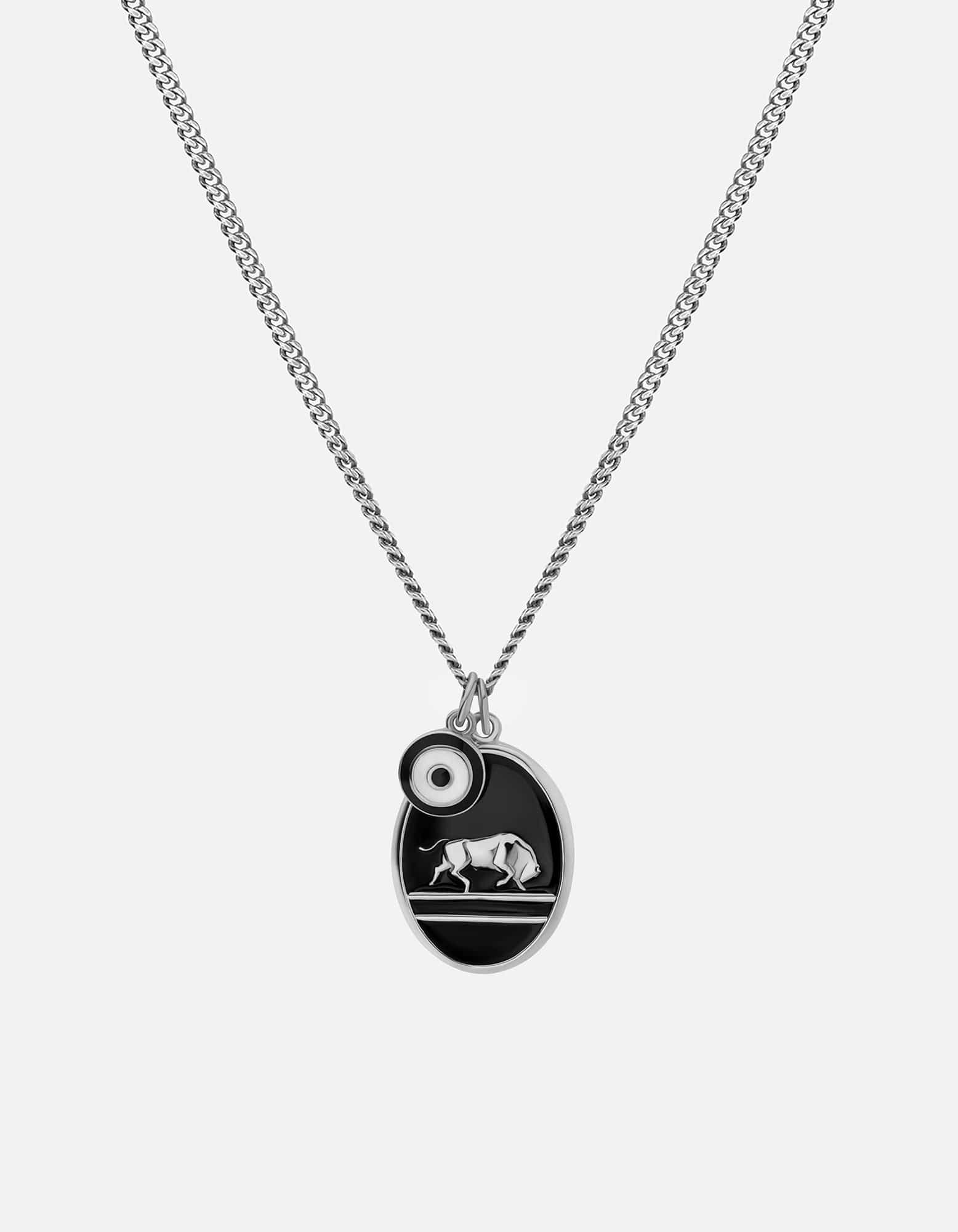 Oxen Necklace for Women - Sterling Silver & Black Pendant - Elegant Jewelry Gift for Her - Perfect for Everyday Wear, Parties & Special Occasions