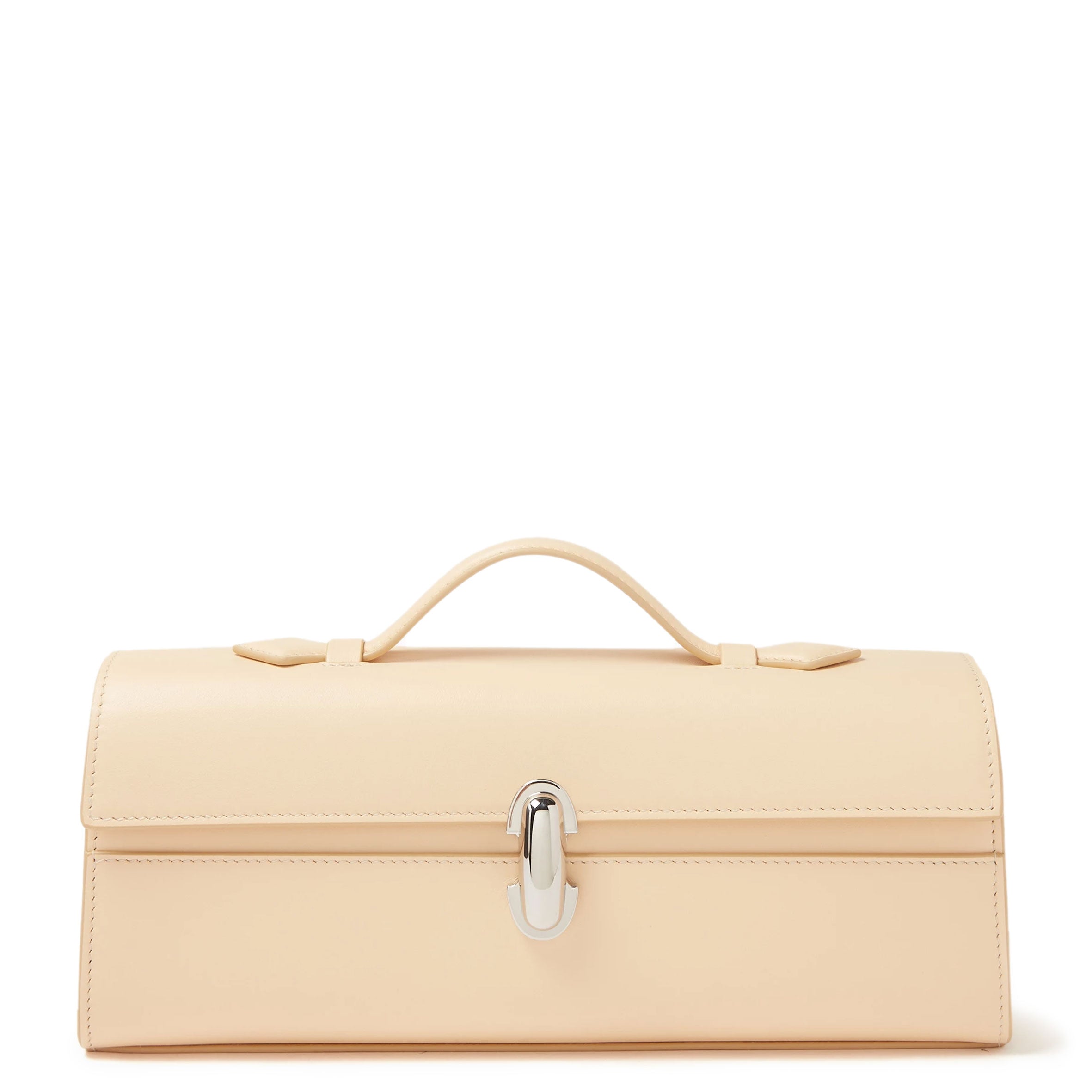 Slim Symmetry Smooth Calf Leather Crossbody Bag in Ecru - Small Size | Perfect for Everyday Use, Work, and Evening Outings