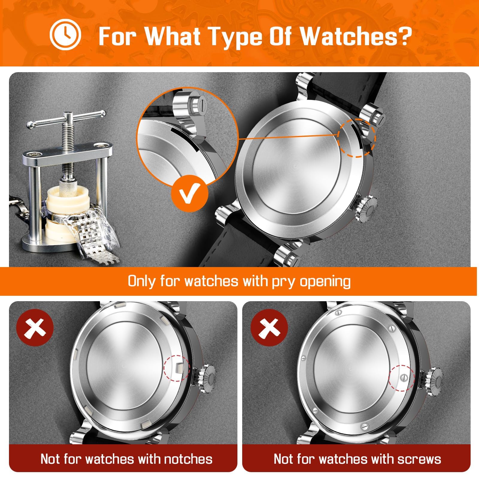 JOREST Professional Watch Repair Kit - Watch Back Case Opener & Closer Tool Set for Round Watches, Battery Replacement & Pry Opening - Perfect for Watchmakers, Jewelers & DIY Enthusiasts at Home or Workshop