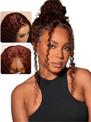 Bye Bye Knots Reddish Brown Curly Wig