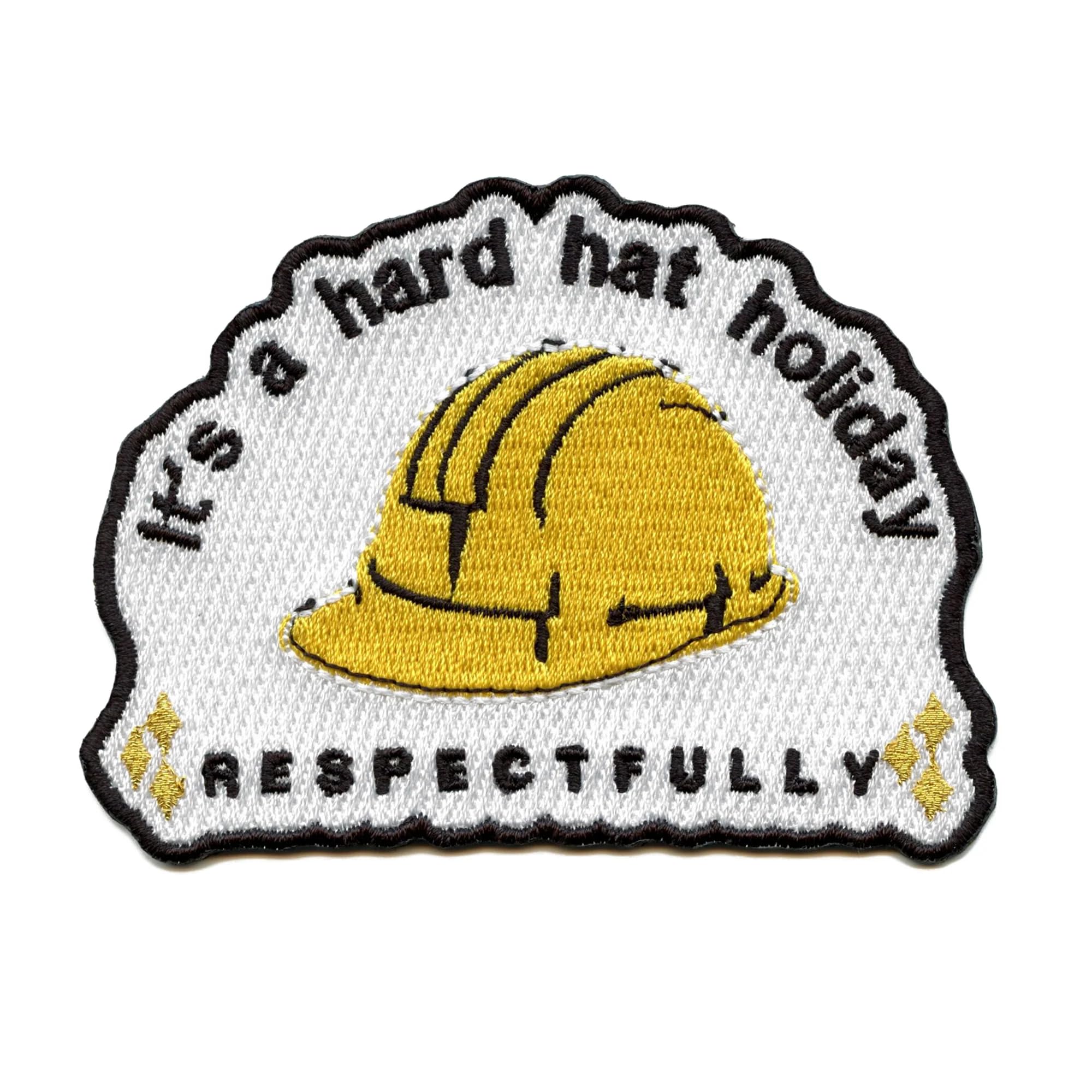 Funny Hard Hat Holiday Patch - Embroidered Iron On for Helmets & Workwear | Perfect for Construction Workers, Safety Crew & Meme Lovers