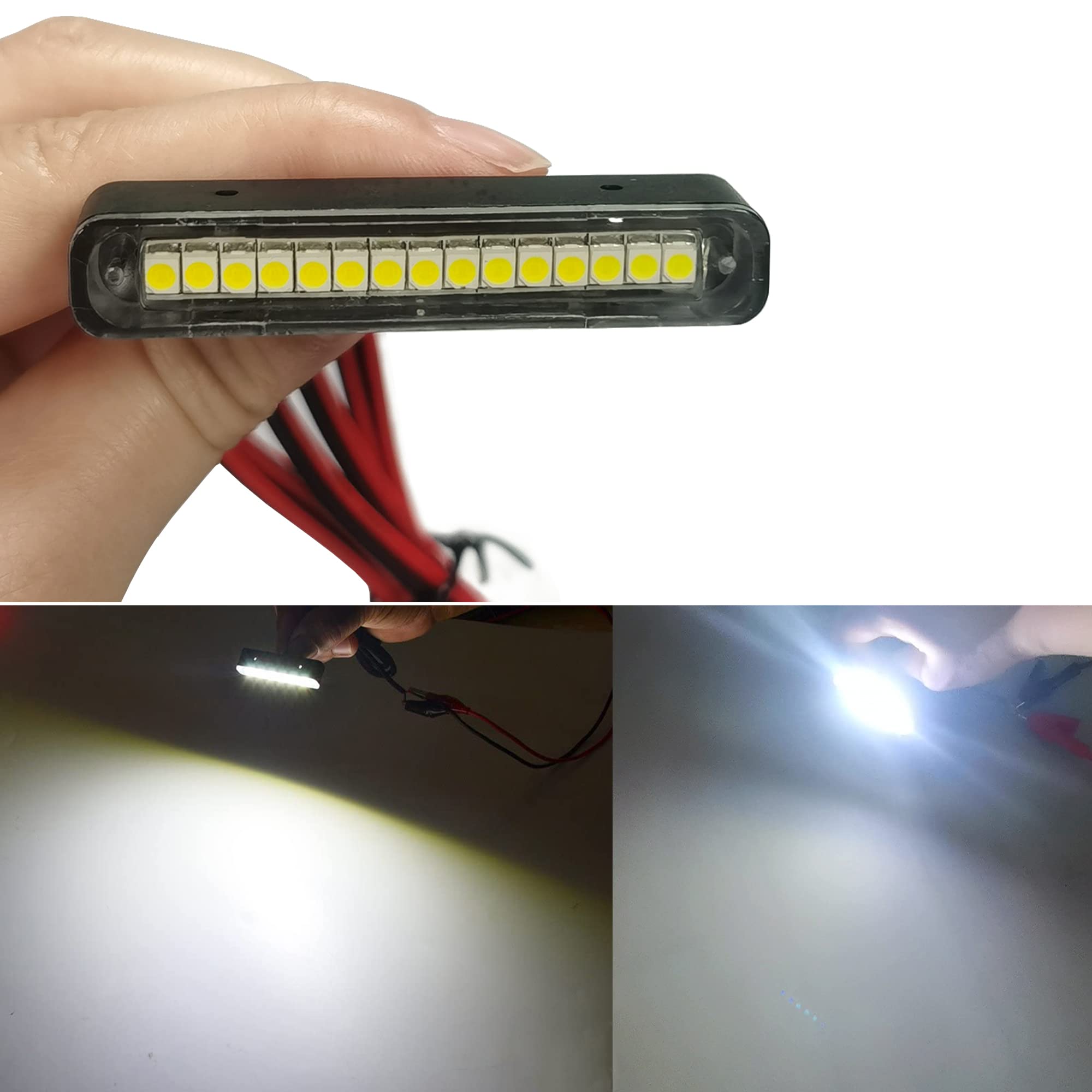 1Pcs 15 White LEDs Waterproof Motorcycle LED License Plate Light - Tail Light, Backup Light, Reverse Light, Side Marker Light for Motorcycle, Scooter, Bike, ATV, Car, RV, SUV - Perfect for Night Riding and Vehicle Safety