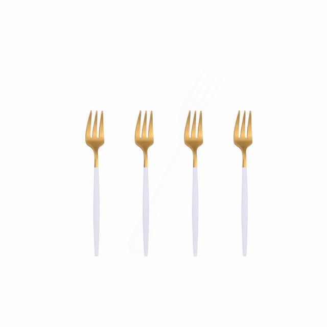 Premium ONUIFIKE 20-Piece Stainless Steel Silverware Set - Matte White Gold Cutlery Set with Forks, Spoons & Knives - Elegant Dinnerware for Home, Restaurant & Party Use (Includes 4 Tea Forks) - Durable Kitchen Utensils for Everyday Dining & Special Occasions