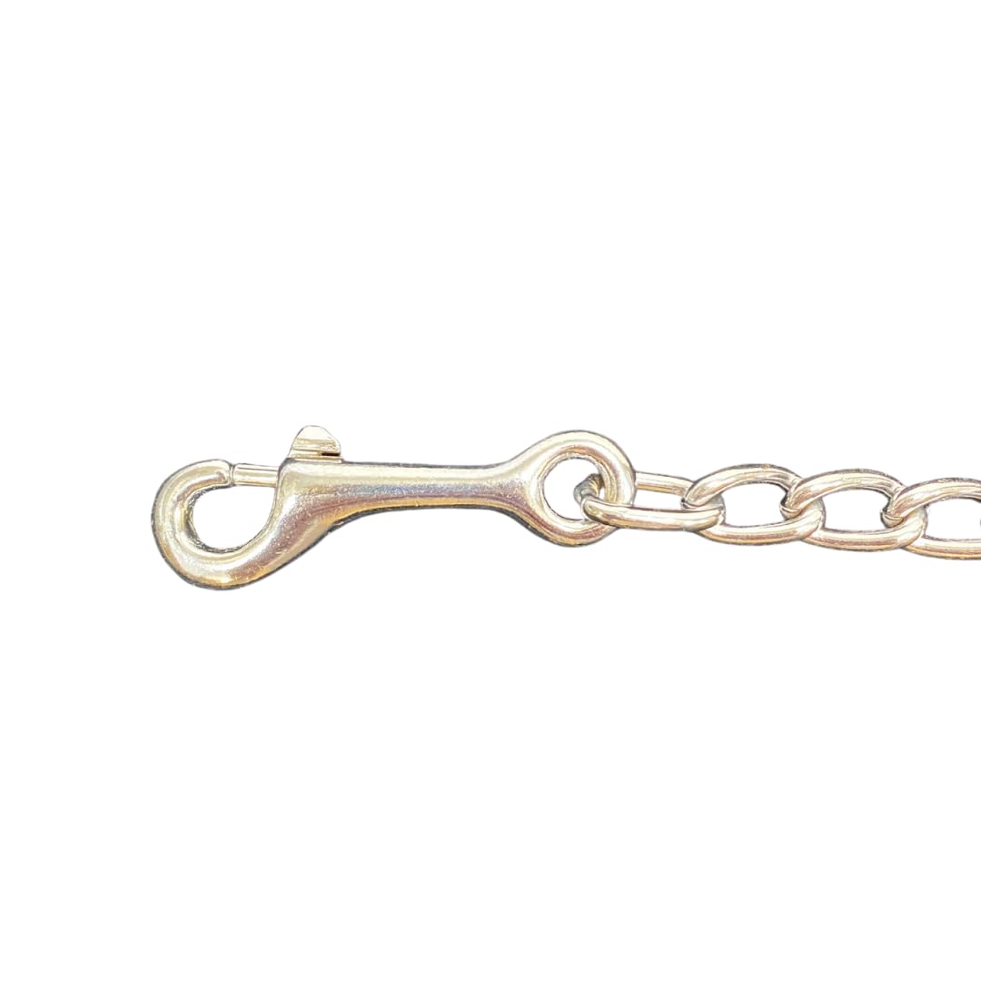 Premium Chrome Plated Lead Chain for Horses - 24 Inch Heavy Duty Equestrian Training Equipment - Perfect for Dressage, Show Jumping & Stable Management