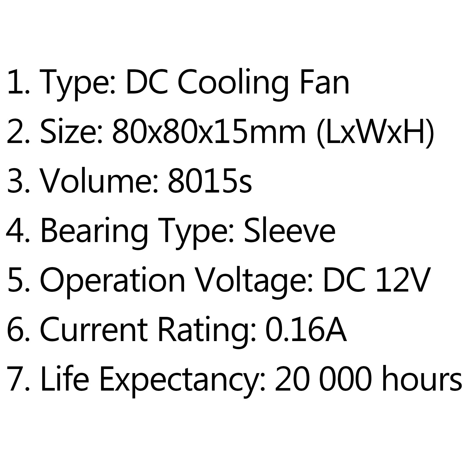 10PCS DC Brushless Cooling PC Computer Fan 12V 8015s 80x80x15mm 0.16A 2 Pin Wire - Quiet High Performance Cooling for Gaming PC, Desktop Computer, Server & Electronics Case Ventilation
