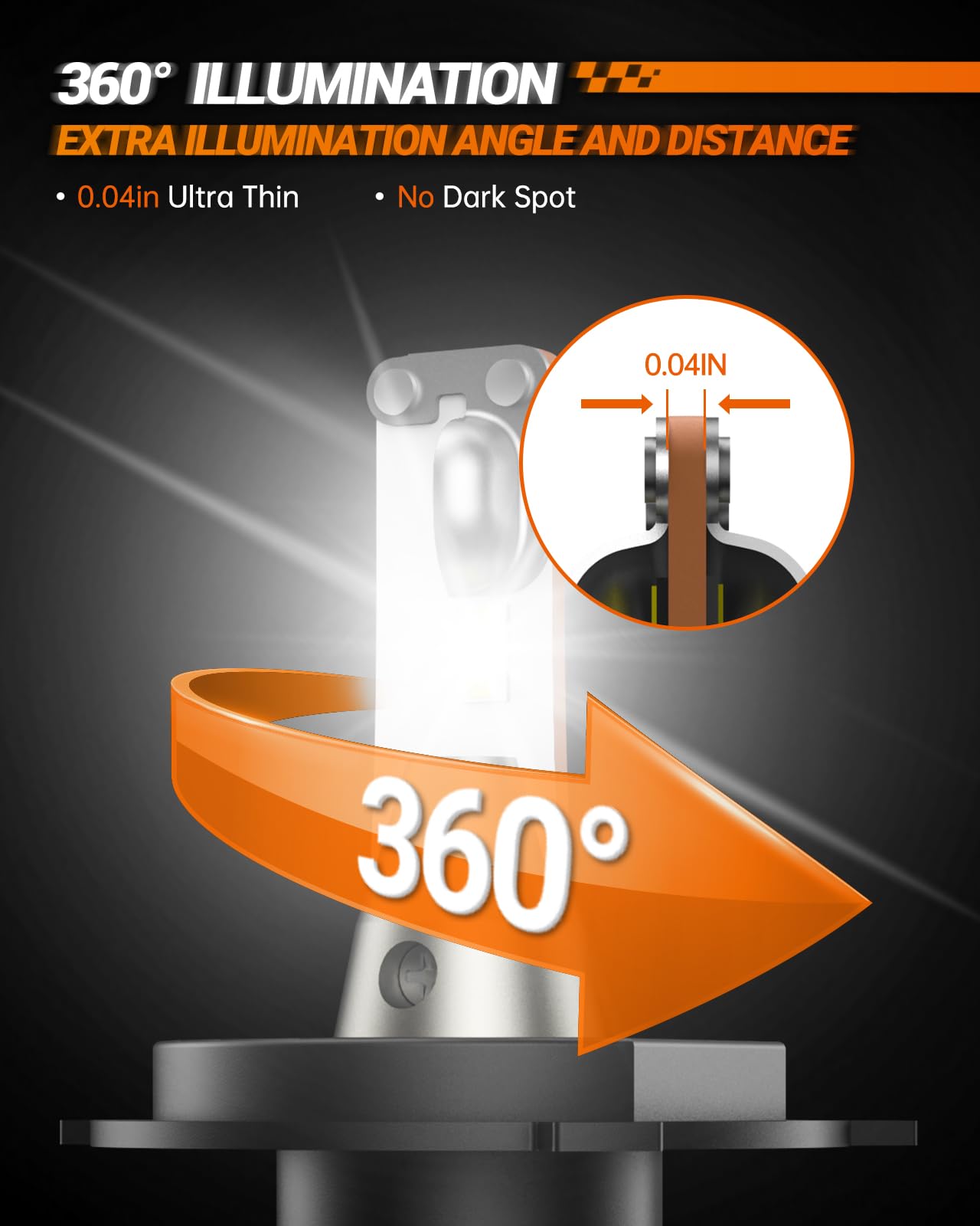 SEALIGHT H4/9003/HB2 LED Bulbs - 36000LM Super Bright 6000K Daylight White Headlight Bulbs with Cooling Fan - Plug-N-Play Installation in 5 Minutes - Perfect for Night Driving & Foggy Conditions (Pack of 2)