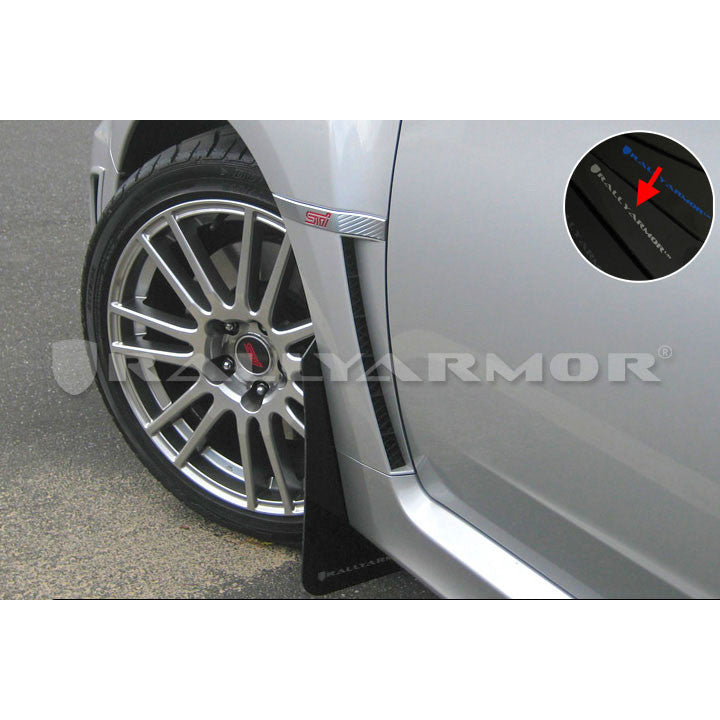 Rally Armor UR Mud Flaps for 2011-2014 Subaru WRX/STI Sedan - Durable Splash Guards for Off-Road & Street Driving Protection
