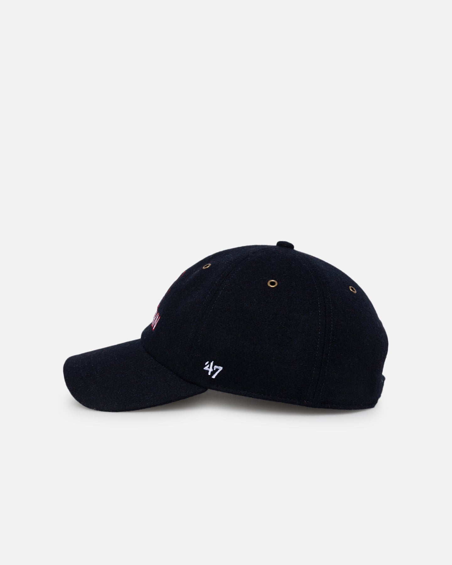 47 Brand UConn Huskies Wooly Clean Up Strapback Navy Hat - Adjustable Wool Baseball Cap for Men & Women - Perfect for College Sports, Casual Outfits & Fan Gear