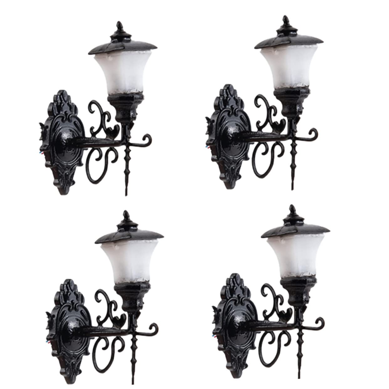 4PCS Miniature Dollhouse Wall Lights - LED Luminous Wall Lamps for DIY Dollhouse Accessories, Sand Table Decor, Micro-Landscape & Model Train Scenes - Perfect for Miniature House, Fairy Garden and Tabletop Displays