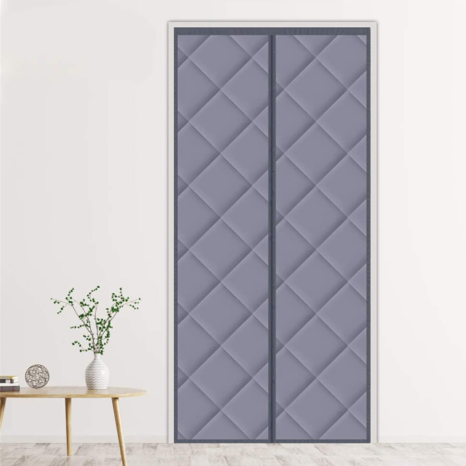 Thermal Insulated Magnetic Door Curtain - Thickened Cotton Weatherproof Screen for Energy Efficiency & Noise Reduction | Keep Warm in Winter & Cool in Summer | Perfect for AC Rooms, Heaters, Kitchens & Home Entryways