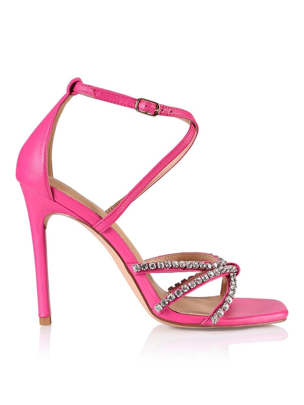 Dannie Women's Hot Pink Leather Stiletto Heels - Sexy High Heel Pumps for Party, Night Out & Special Occasions