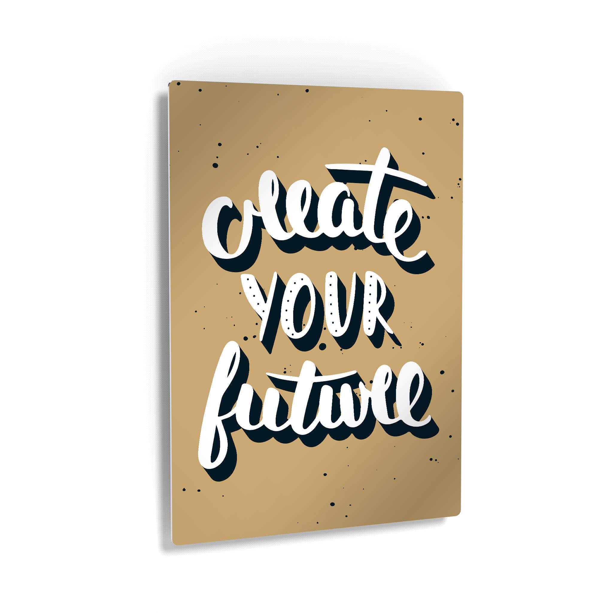 Smile Art Design - Motivational Metal Wall Art with Modern Hand Lettering, Inspirational Entrepreneur Quote Print (40x30) - Perfect for Office, Living Room Decor & Gift Ideas - Ready to Hang for Home or Workspace Motivation