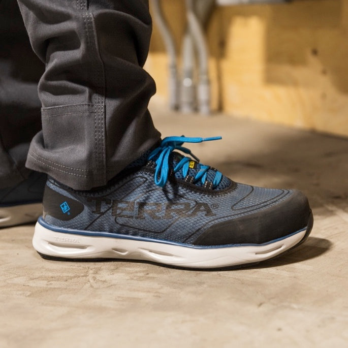 Unisex Composite Toe Athletic Safety Shoes - Lightweight Work Shoes with Slip Resistance & Electrical Hazard Protection - Blue (SD+ TR0A4NS2IE0) - Perfect for Construction, Warehouse & Industrial Work Environments