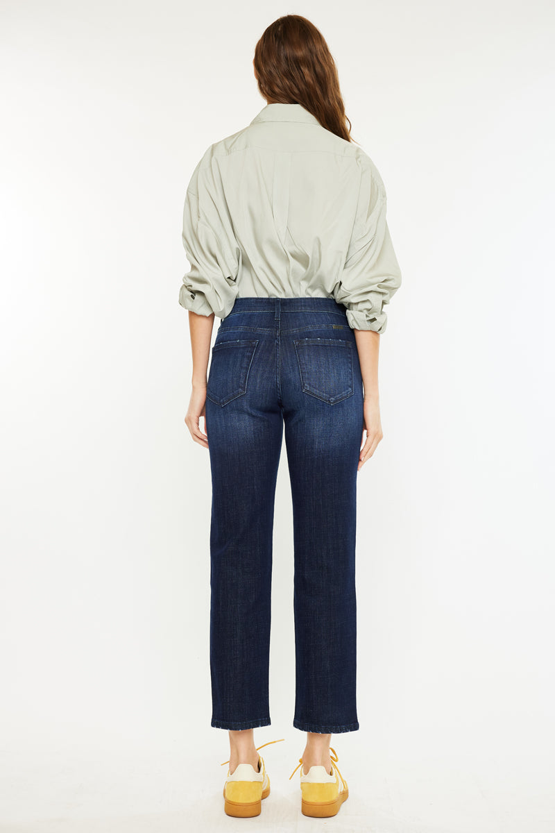 Delvey Essentials Mid Rise Boyfriend Jeans for Women - Comfortable Stretch Denim Pants, Casual Relaxed Fit - Perfect for Everyday Wear, Weekend Outings and Coffee Dates