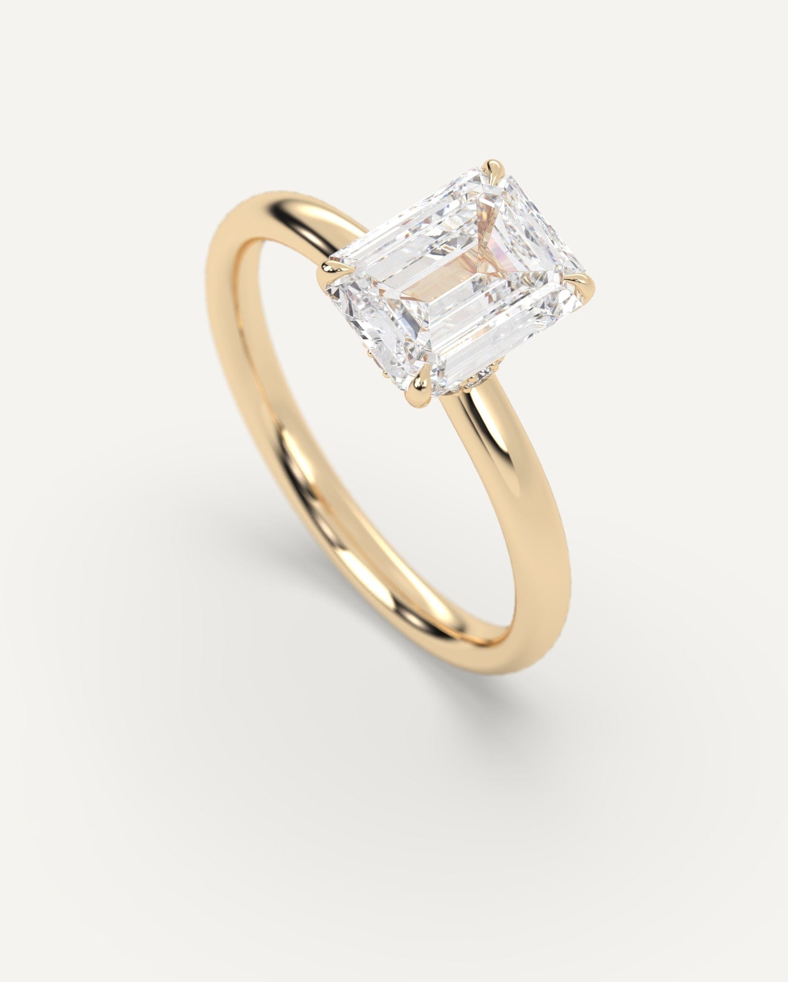 2 Carat Emerald Cut Diamond Engagement Ring - 14K White Gold Solitaire Wedding Band for Women - Perfect for Proposals, Anniversaries & Special Occasions
