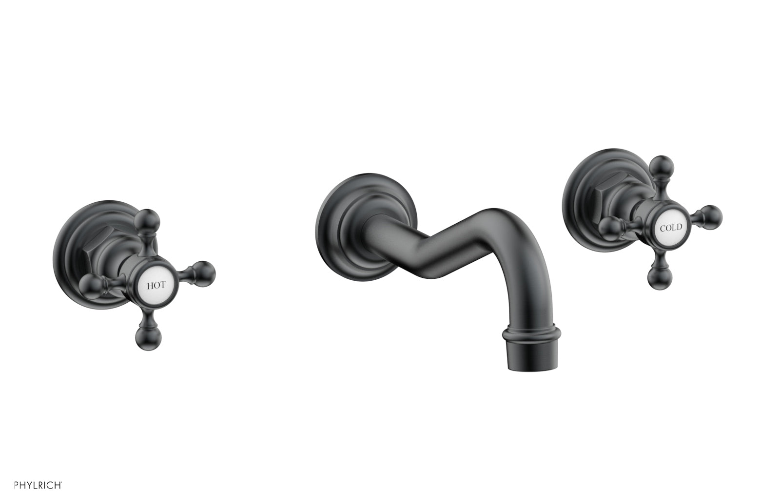 HENRI Wall-Mounted Lavatory Faucet Set with Cross Handles - 161 11 - Perfect for Bathroom Sink, Powder Room, and Guest Bath Installation