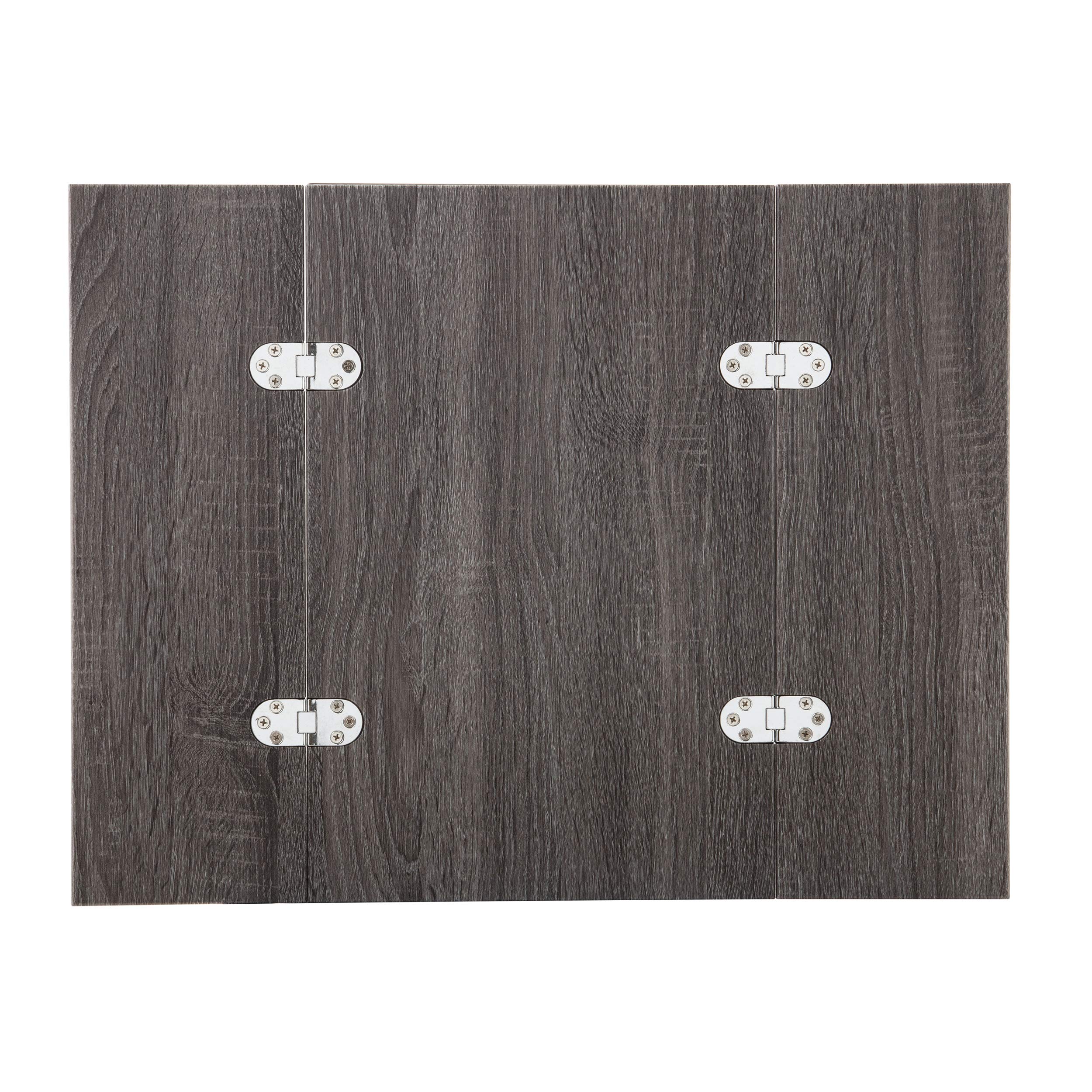 SEI Furniture Clarkdom End Table - Graywash & High Gloss Black Finish - Modern Nightstand for Living Room, Bedroom, or Office