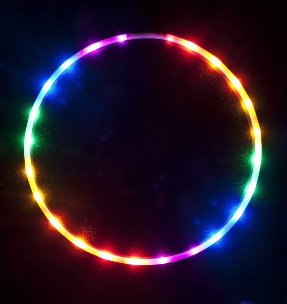 LED Hula Hoop with 28 Color Changing Lights - 90cm Glow Hoop for Dance, Exercise & Weight Loss - Battery Not Included - Perfect for Kids, Teens & Adults Fitness, Parties & Night Performances