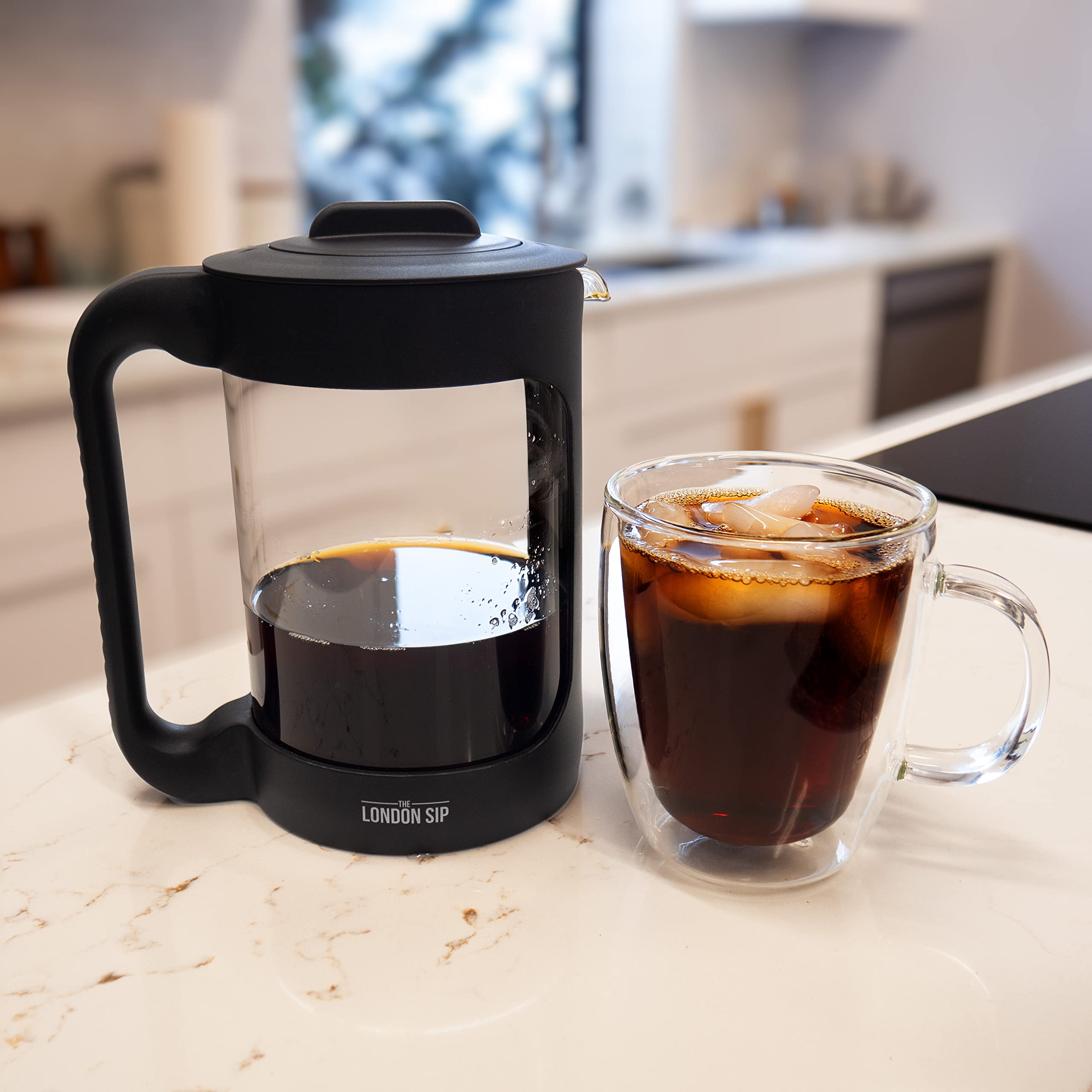 London Sip Cold Brew Coffee Maker - 1500ml Iced Coffee Pitcher & Cold Brewer for Smooth, Low-Acid Coffee - Perfect for Home, Office, or Outdoor Use