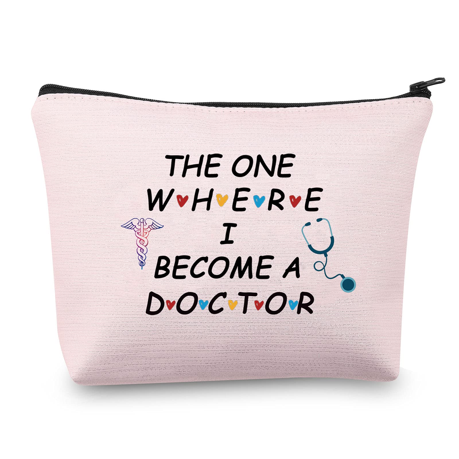 Premium Doctor Graduation Gift Makeup Bag - 'The One Where I Become a Doctor' Cosmetic Pouch for Medical Students & New Doctors | Perfect for Clinical Rotations, Hospital Shifts & Daily Use