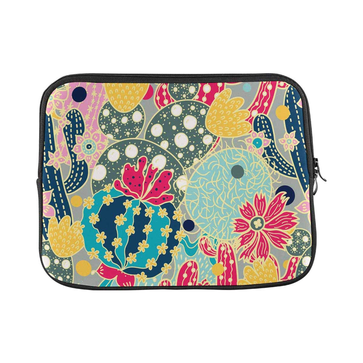 INTERESTPRINT 14 Inch Laptop Sleeve Bag - Cute Cactus Colorful Pattern Notebook Computer Carrying Case Cover for 14.1 Inch Laptops, Perfect for Work, School, and Travel