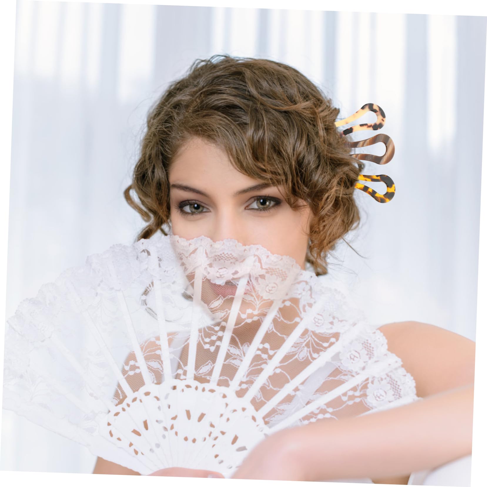 Lurrose Women's Hair Clips 5-Pack U-Shape Hair Sticks - French Style Cellulose Acetate Tortoise Shell Hair Pins for Women, Ladies & Bridal Hairstyles - Perfect for Weddings, Parties & Everyday Elegant Looks