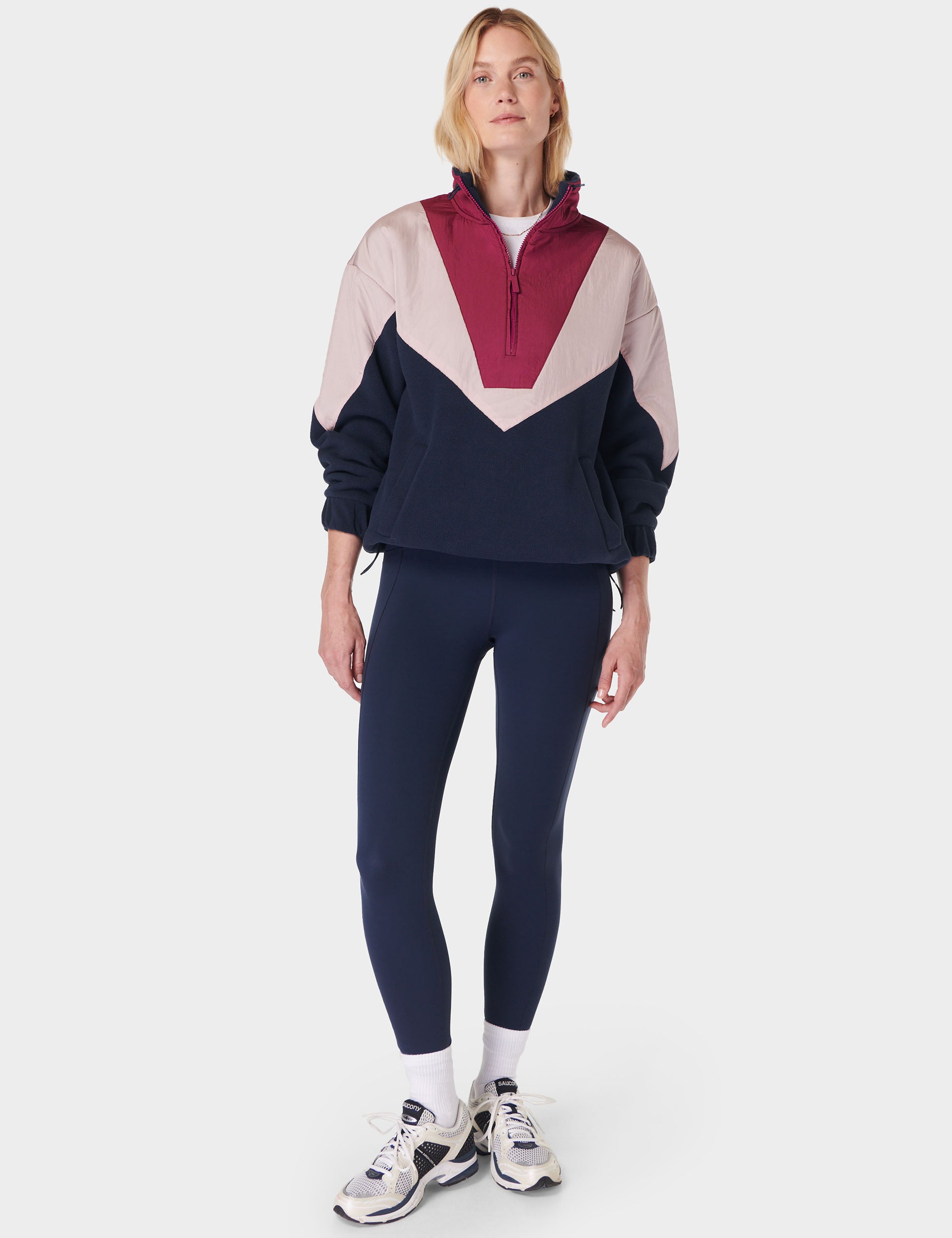Orbit Fleece Half Zip Pullover - Navy Blue Color Block Design | Cozy & Stylish for Outdoor Activities, Hiking, and Casual Wear