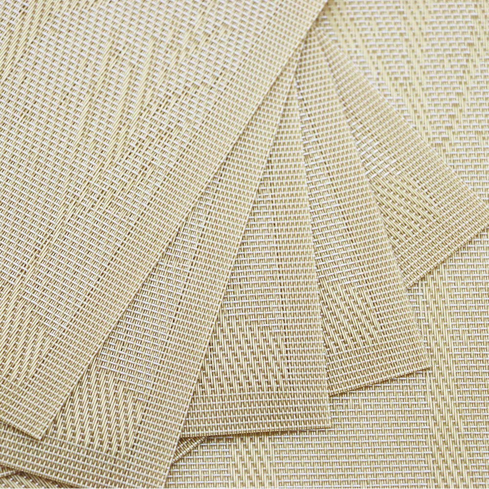 Gugrida Set of 6 PVC Washable Woven Vinyl Placemats - Heat Insulation Table Mats for Dining (18x12 Inch, Gold Tree Design) | Perfect for Everyday Meals, Dinner Parties & Holiday Gatherings