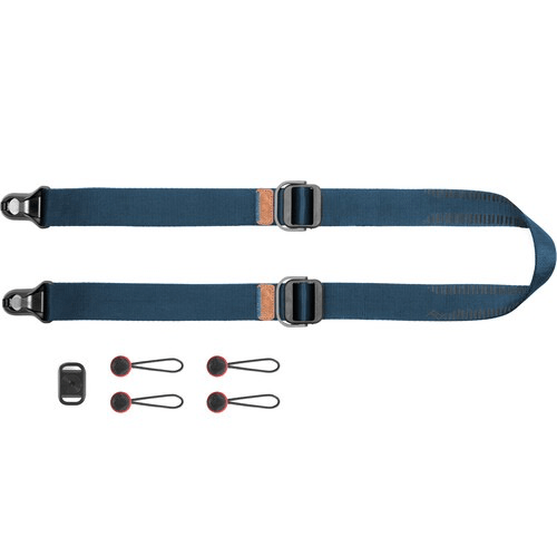 Peak Design Slide Lite Camera Strap - Adjustable & Comfortable Neck Strap for DSLR, Mirrorless Cameras (Midnight Blue) - Perfect for Travel, Hiking & Outdoor Photography