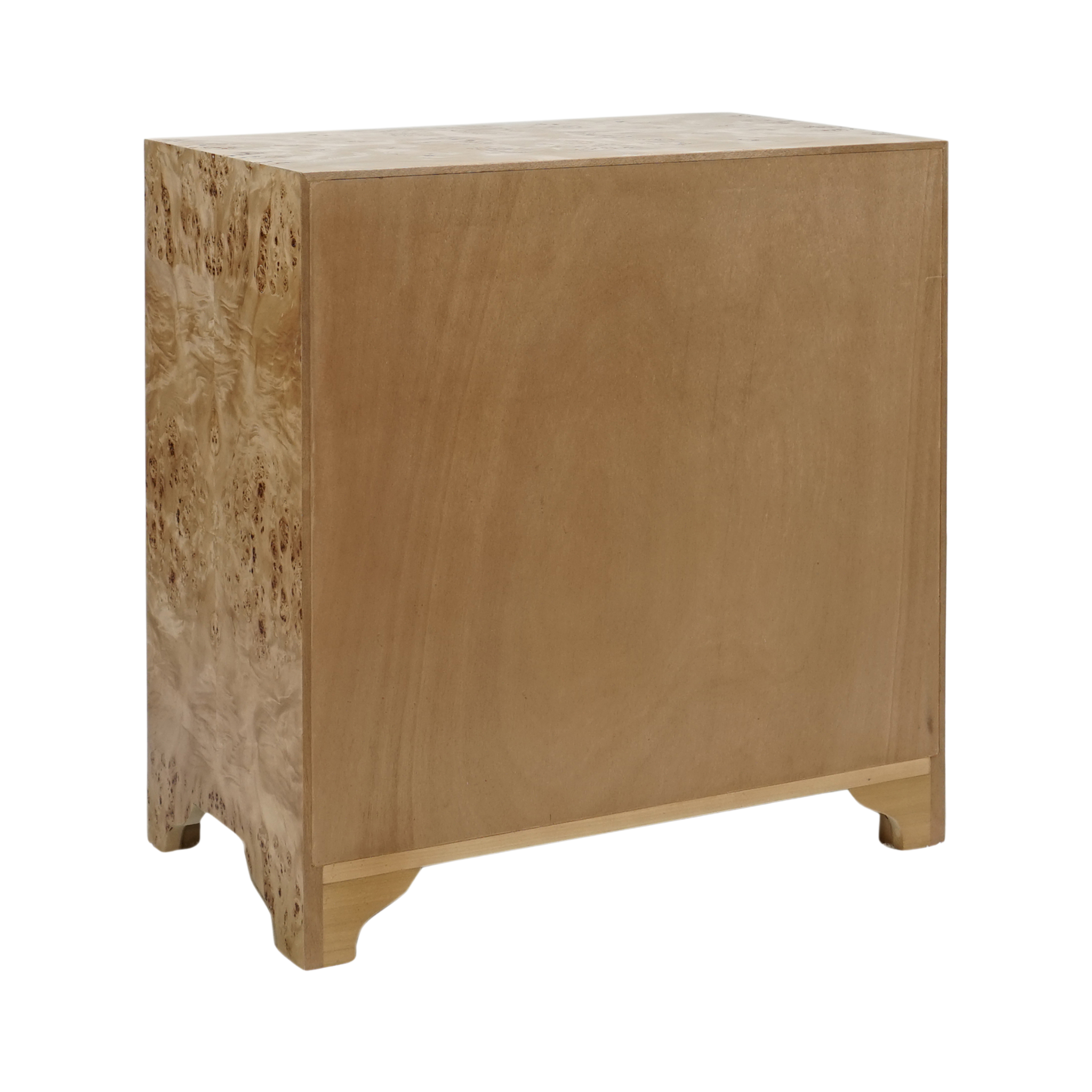 Calvin 3-Drawer Nightstand - Matte Burlwood Finish Bedside Table for Bedroom, Living Room & Guest Room - Compact Storage Cabinet with Smooth Gliding Drawers