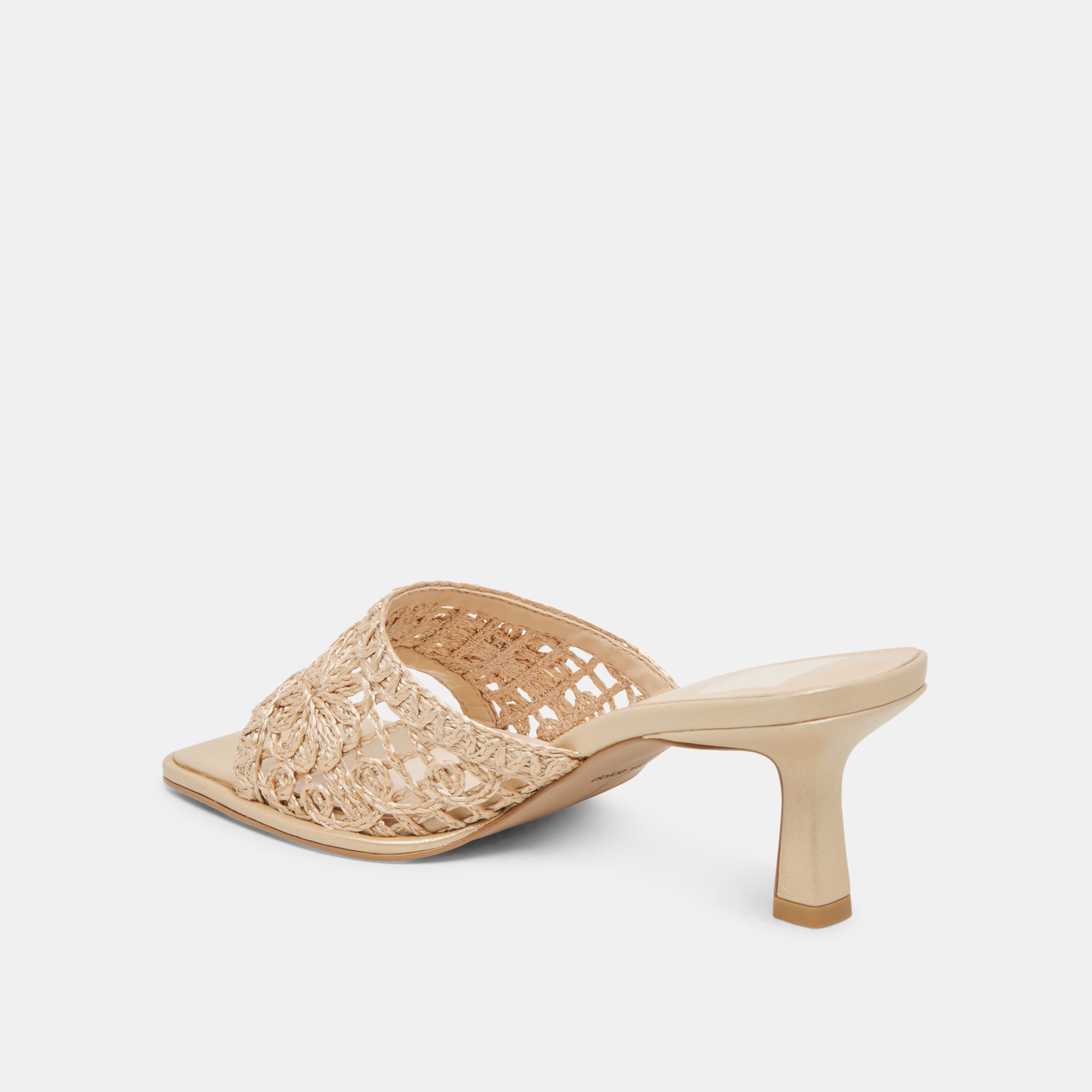 MAYLAH Women's Light Gold Macrame Heels - Elegant High Heel Sandals for Parties, Weddings & Special Occasions